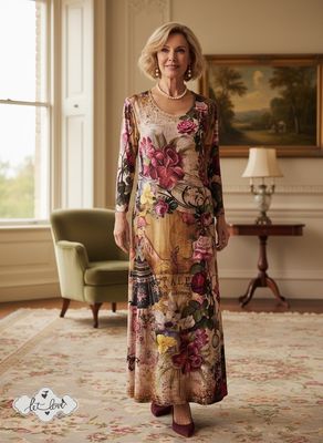 Ankle Length Dress with Sleeves
