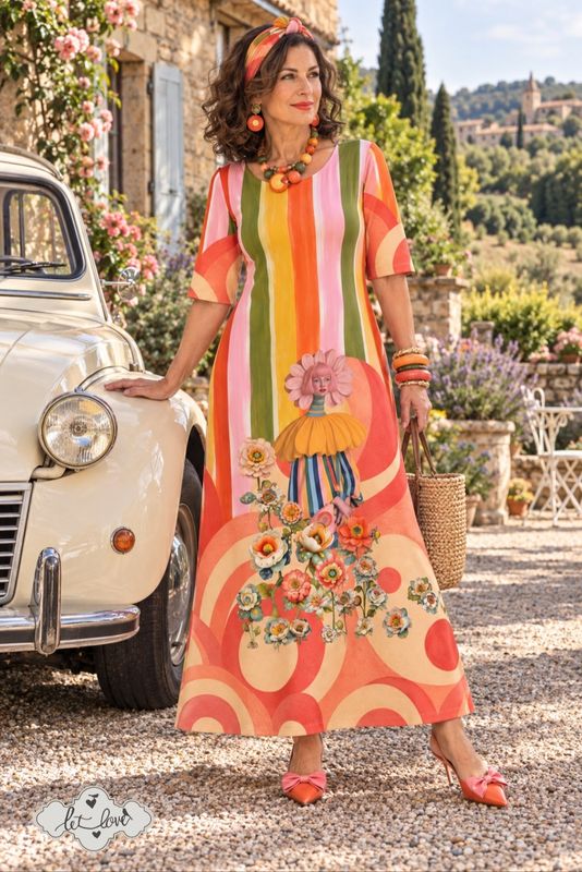 Ankle Length Dress with Sleeves