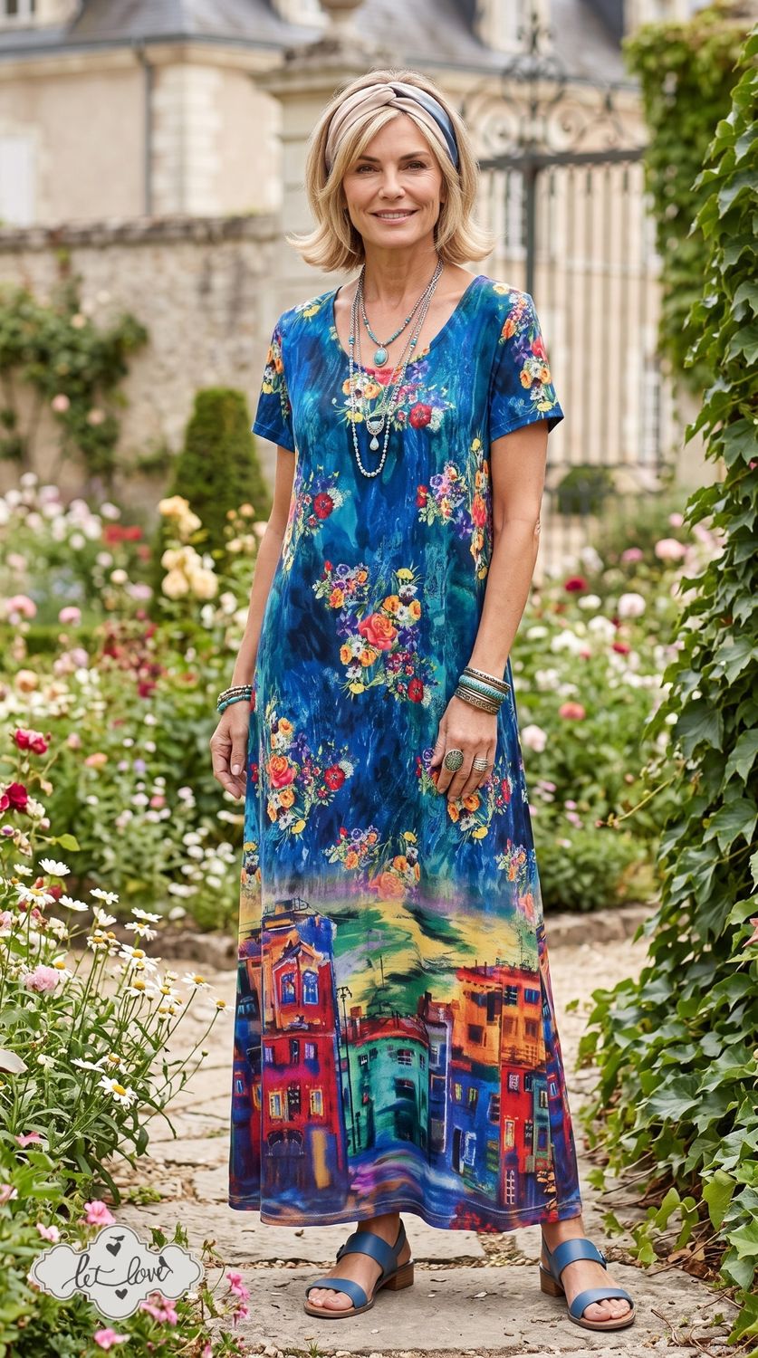 Ankle Length Dress with Sleeves