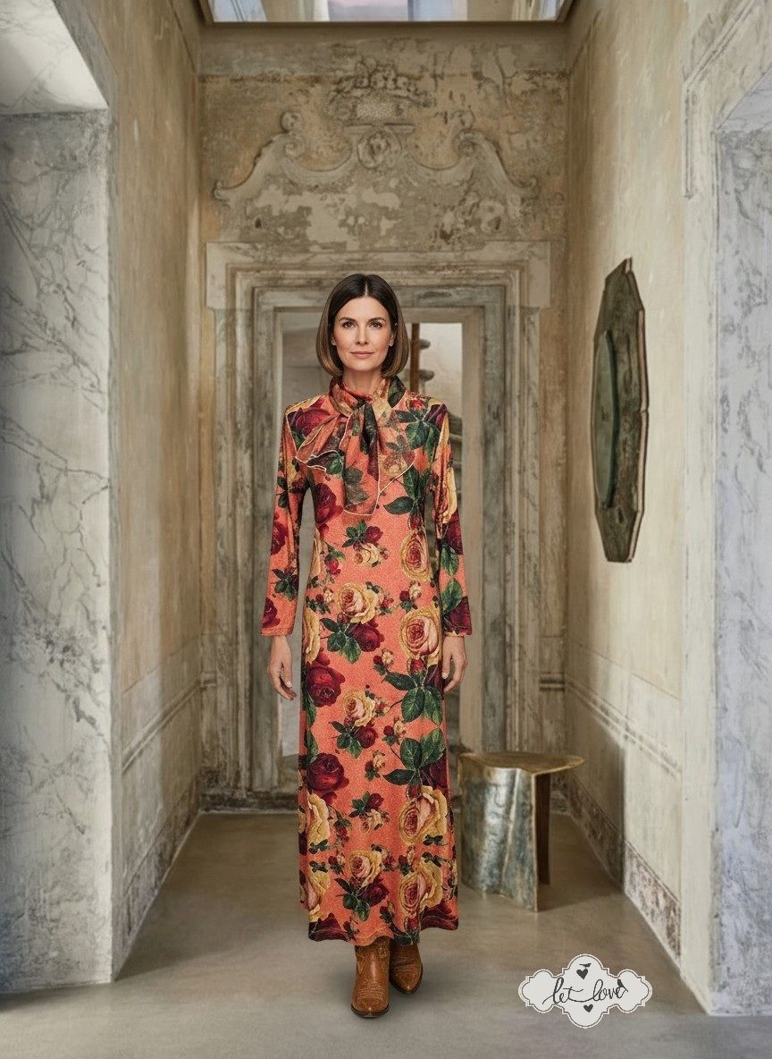 Ankle Length Dress with Sleeves