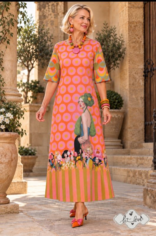 Ankle Length Dress with Sleeves