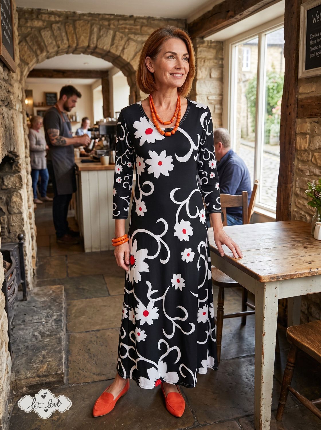 Ankle Length Dress with Sleeves