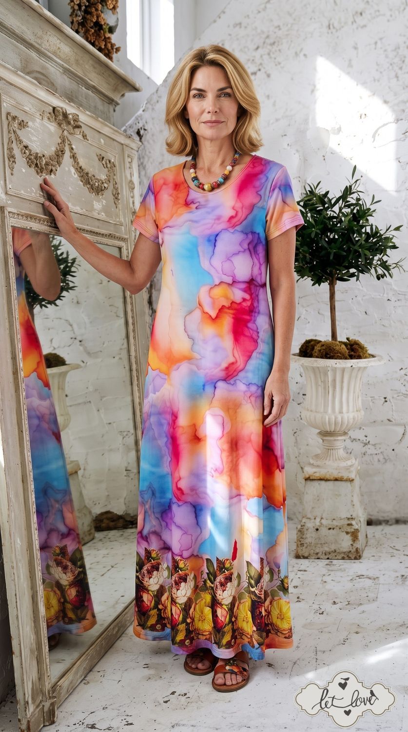 Ankle Length Dress with Sleeves