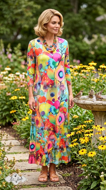 Ankle Length Dress with Sleeves