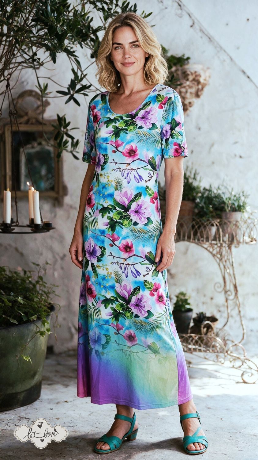 Ankle Length Dress with Sleeves