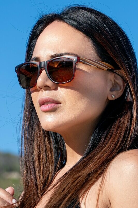 AVOCA - Tortoise Polarized Sunglasses with Sustainable Mustard Wooden Striped Arms - Adult.
Free postage within Australia