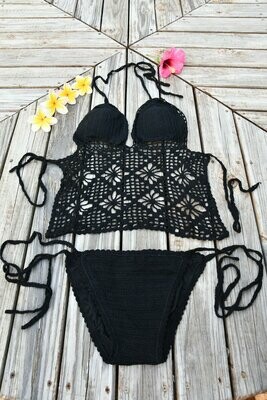 Black Crochet Bikini Top & Bottom 100% cotton.
Free postage within Australia