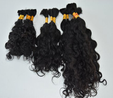 INDIAN TEMPLE REMY BRAIDING RAW CURLY  HAIR