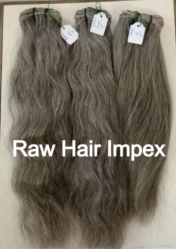 INDIAN NATURAL GREY MACHINE WEFT HAIR