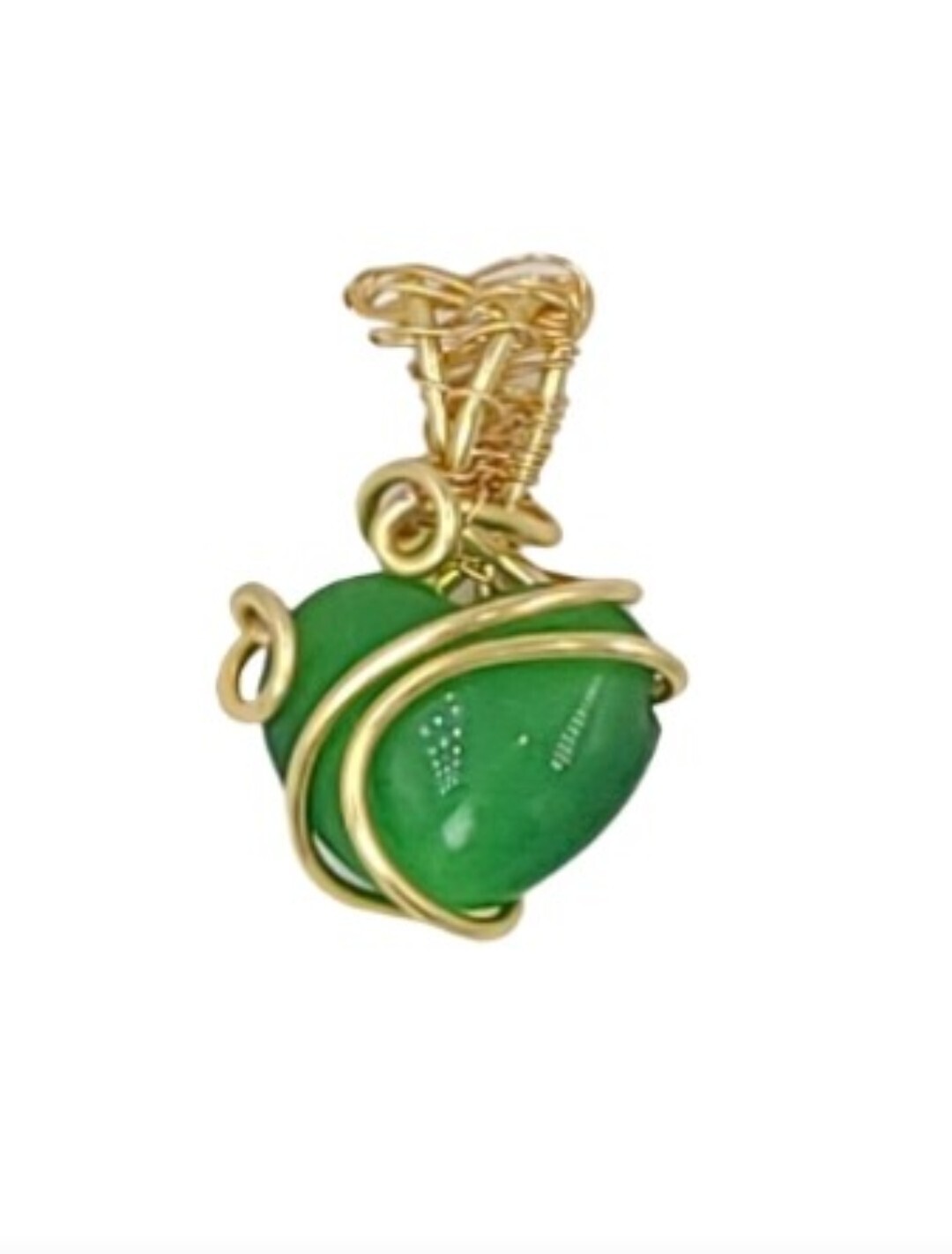 Green Selenite Heart Pendant