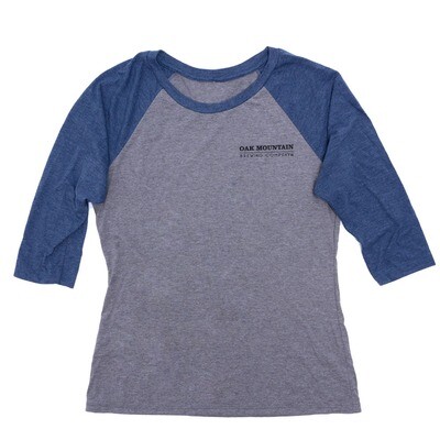 3/4 Sleeve Raglan T-Shirt Ladies Navy Blue / Gray