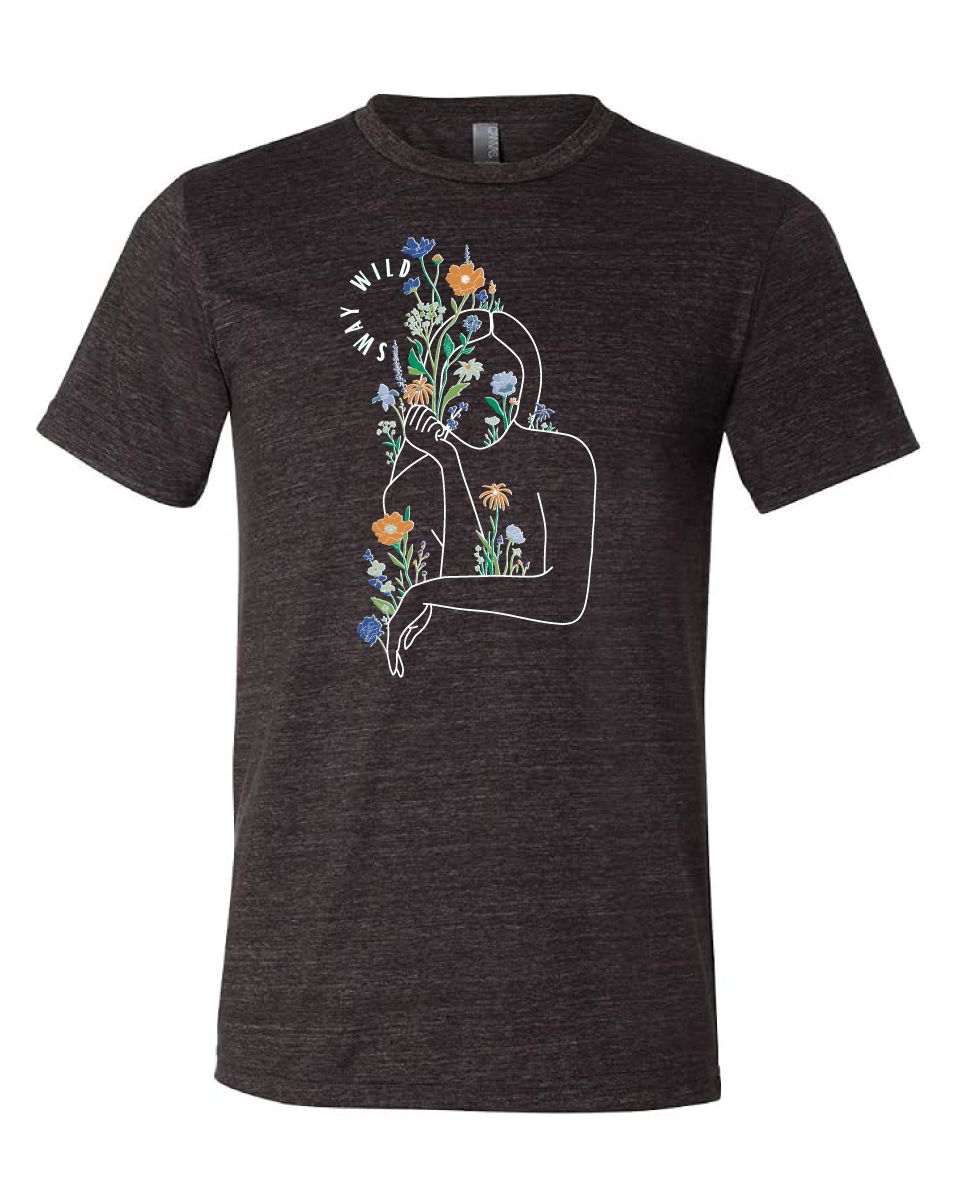 Charcoal-Black Tri-Blend UNISEX T-SHIRT 'BLOOM'