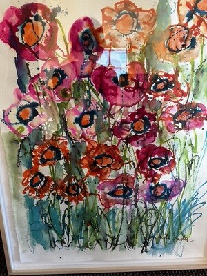 Flowers - Ink on Paper-SOLD