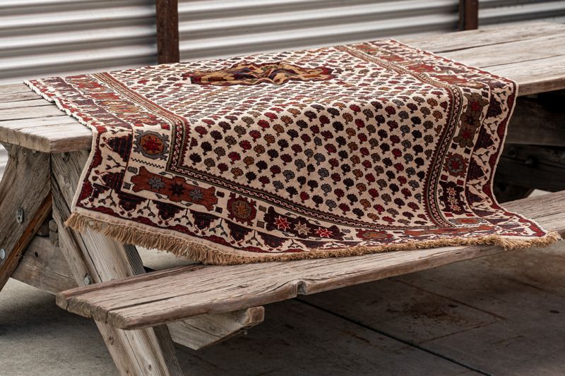 Creamy, Iranian &quot;Malaki&quot; kilim