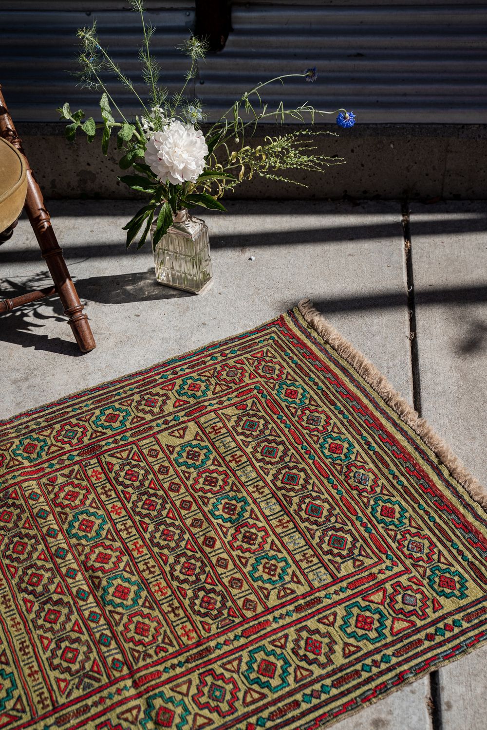 Green &amp; Red Kilim - Iran