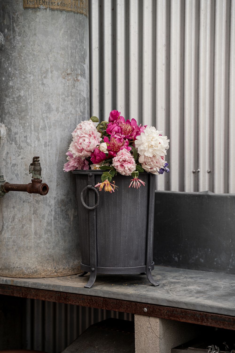 Small metal planter