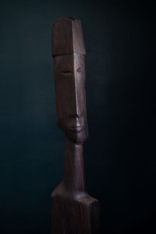 &quot;Dark Watchman&quot; hand carved wooden sculpture