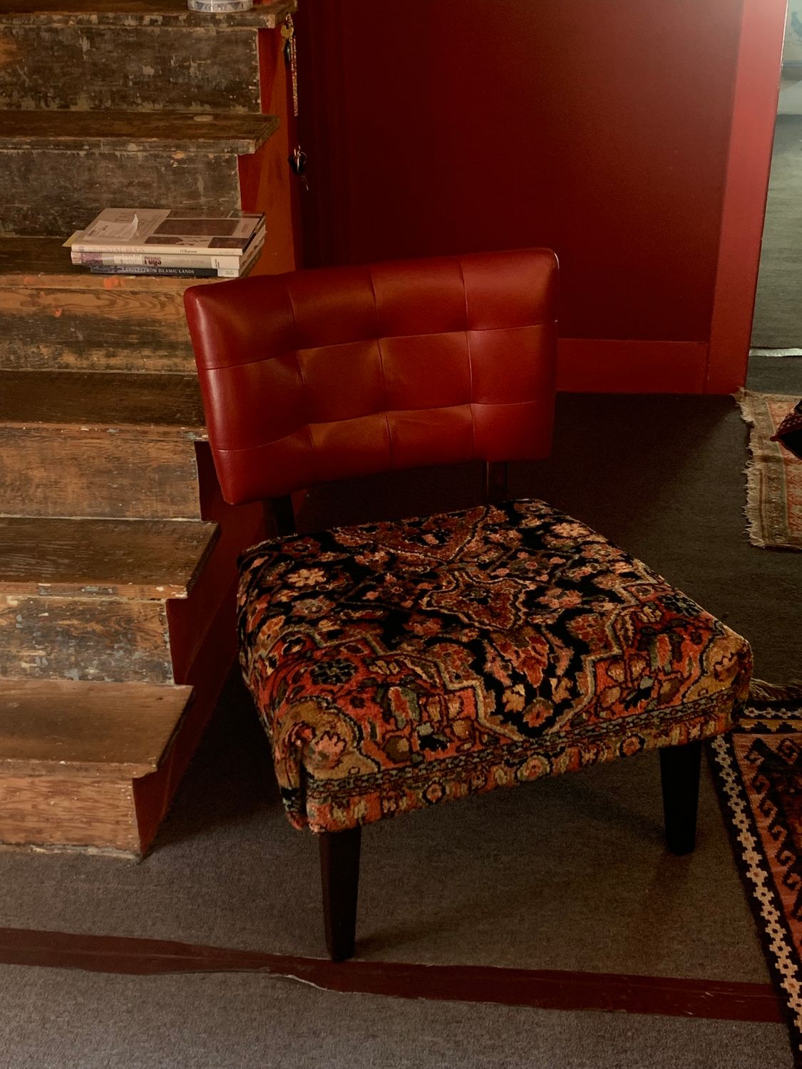 Vintage Chair Reupholstered with Persian Rug Vintage Chair Reupholstered with Persian Rug