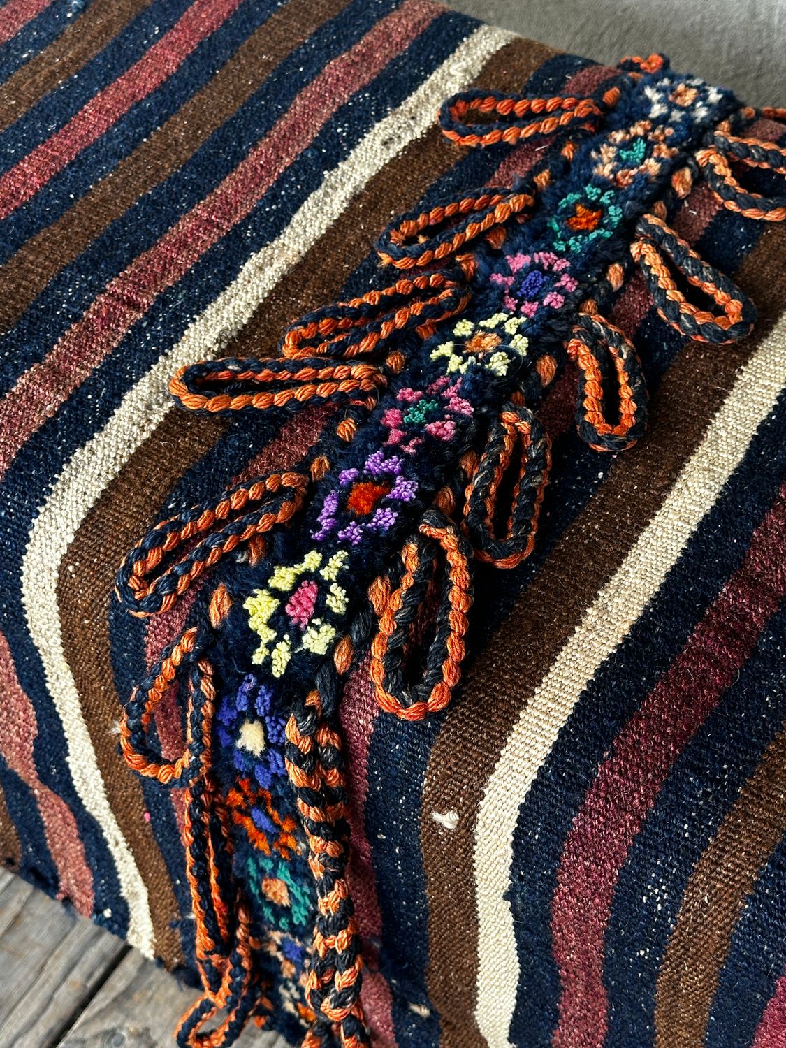 Vintage Tribal Saddle Bag Bench