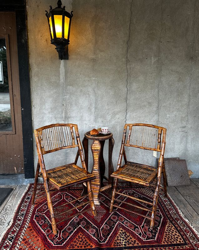 Bamboo Folding Chairs &amp; Table