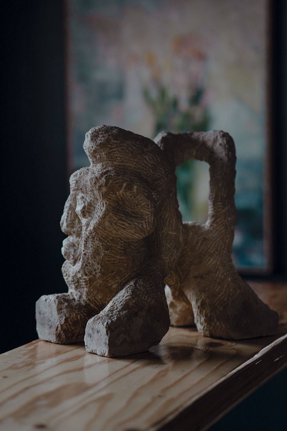 Limestone Sculpture - &quot;Drawing a Blank&quot;