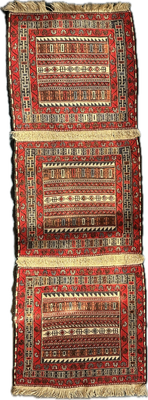 Small unique Persian "Rah-Rah" runner 22x66" Small unique Persian "Rah-Rah" runner 22x66"