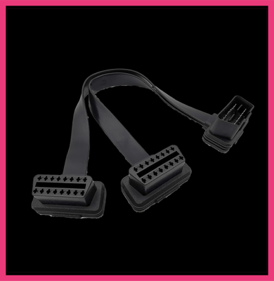 OBD II Y Port Extender Harness Image Which Can Be Use To Connect The Automatrics OBD GPS Tracker Device Out Of Sight Behind Vehicle Paneling