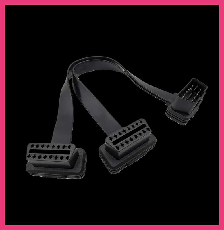 OBD II Y Port Extender Harness Image Which Can Be Use To Connect The Automatrics OBD GPS Tracker Device Out Of Sight Behind Vehicle Paneling