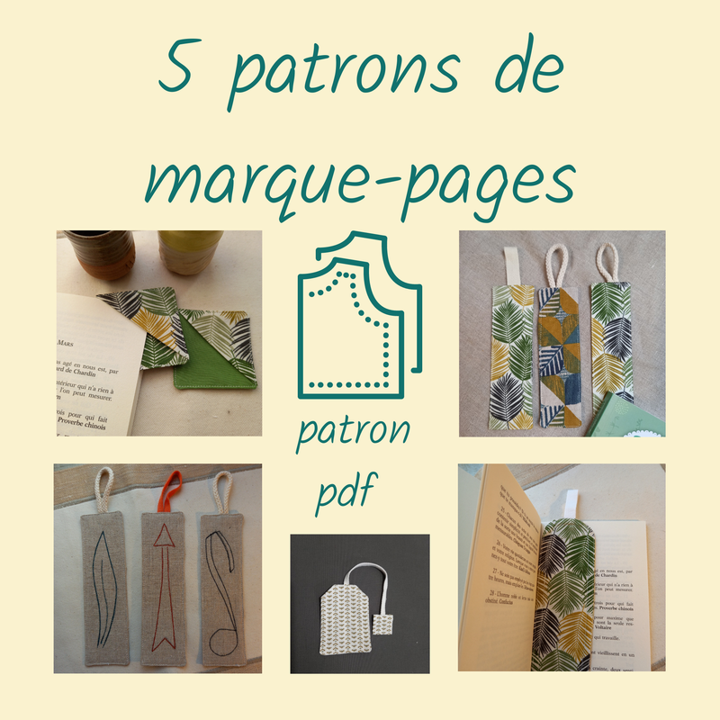 5 patrons de marque-pages taille réelle