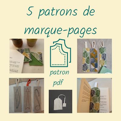 5 patrons de marque-pages - Livraison gratuite