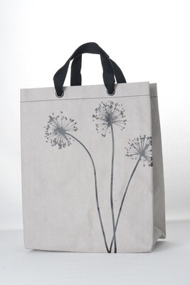Shopper Allium grau mit schwarzem Druck