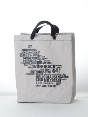 Shopper Horgenberg grau mit schwarzem Druck