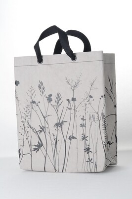 Shopper Wiese grau mit schwarzem Druck