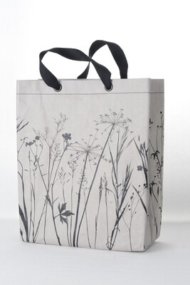 Shopper Wiese grau mit schwarzem Druck