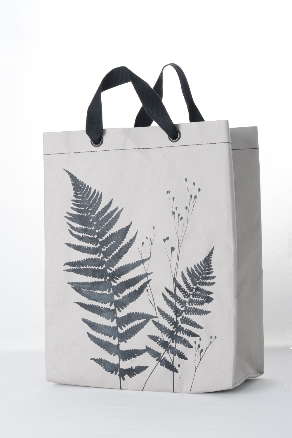 Shopper Farn grau mit schwarzem Druck