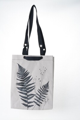 Shopper Farn grau mit schwarzem Druck