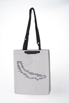 Shopper Zürisee grau mit schwarzem Druck