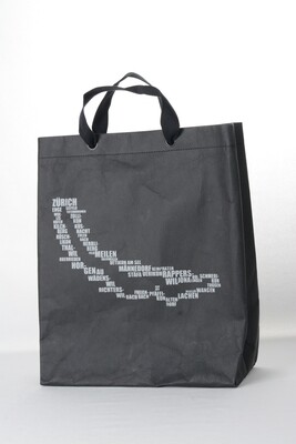 Shopper Zürisee schwarz mit grauem Druck