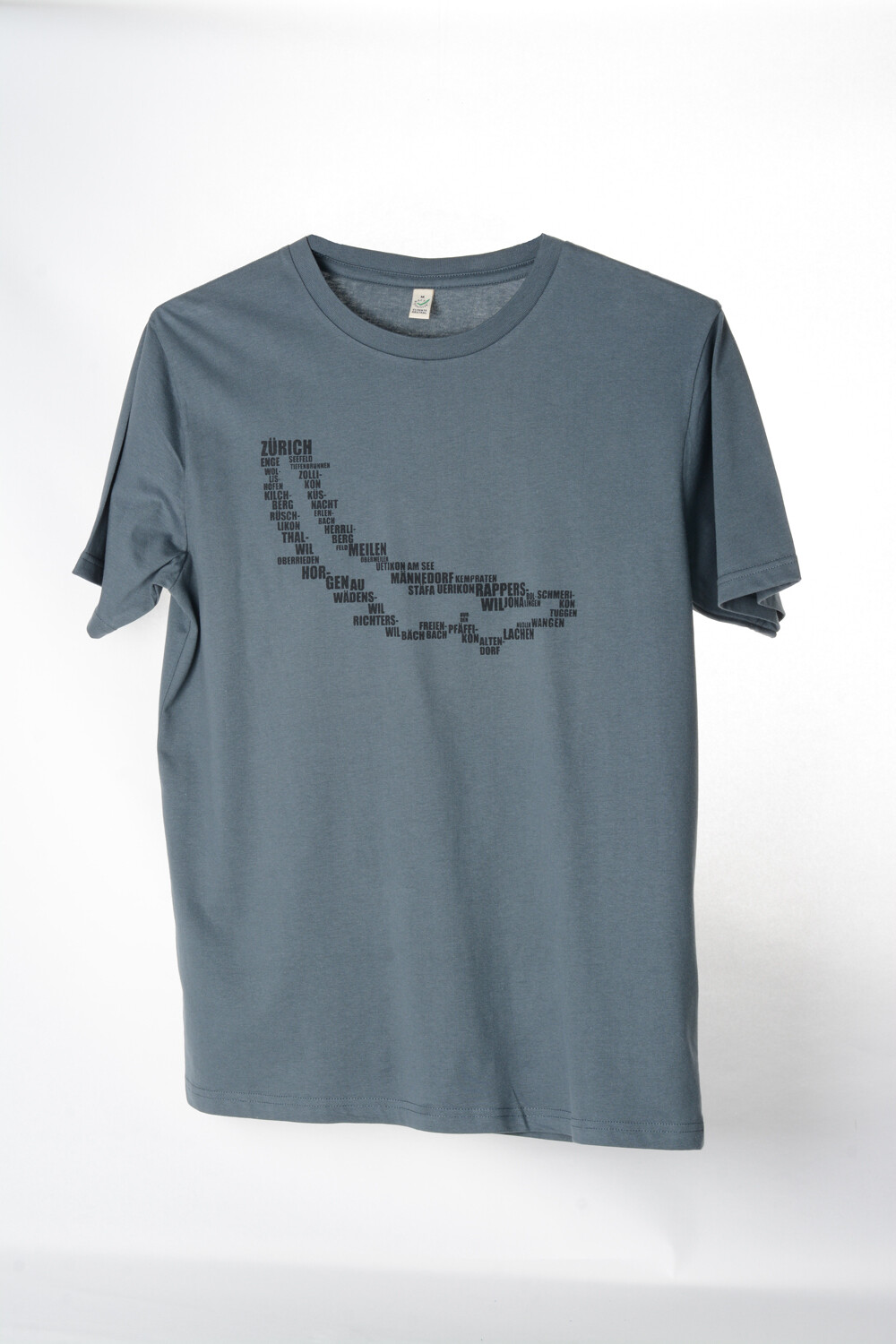 T-Shirt Zürisee (unisex) grau mit schwarzem Druck