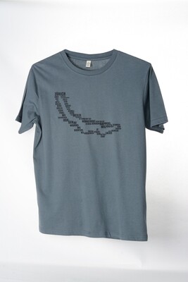 T-Shirt Zürisee (unisex) grau mit schwarzem Druck