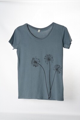 T-Shirt Allium (female) grau mit schwarzem Druck