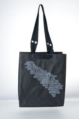 Shopper Horgenquartier schwarz mit grauem Druck