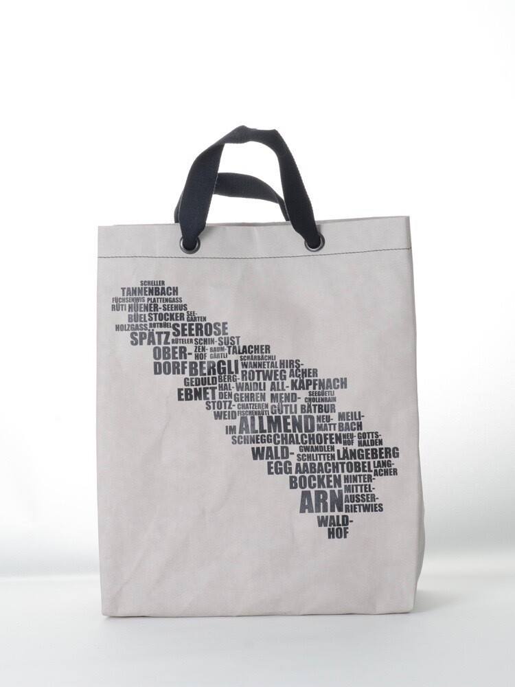 Shopper Horgenquartier grau mit schwarzem Druck