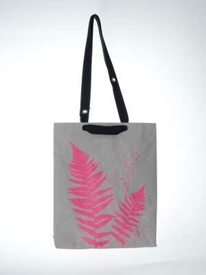 Shopper Farn grau mit pinkem Druck