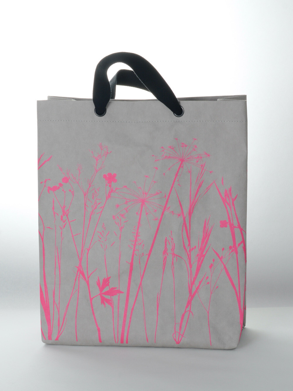 Shopper Wiese grau mit pinkem Druck
