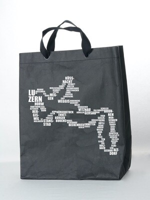 Shopper Vierwaldstättersee schwarz mit grauem Druck