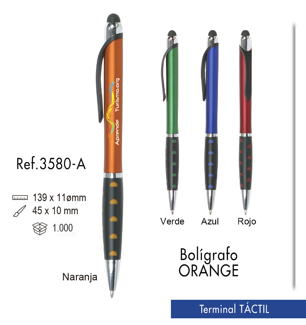 Bolígrafo Orange. Terminal táctil Bolígrafo Orange. Terminal táctil