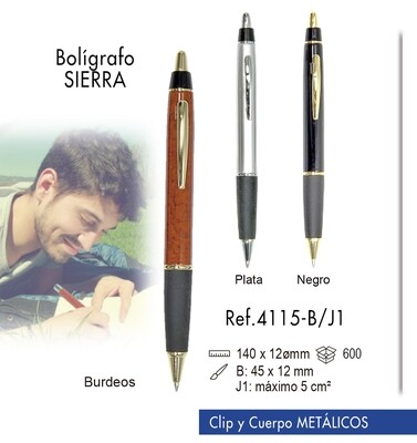 Bolígrafo Sierra. Clip y cuerpo metálico Bolígrafo Sierra. Clip y cuerpo metálico