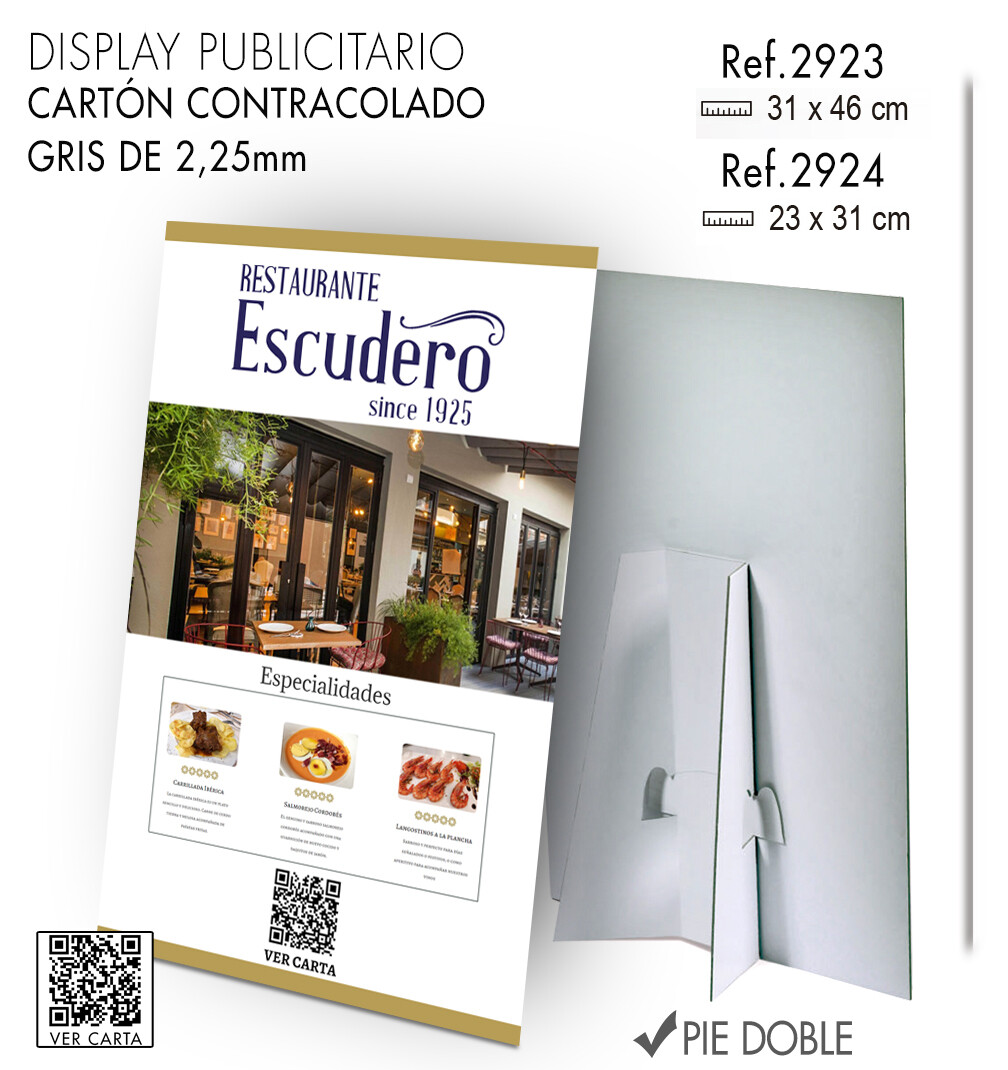 Display en cartón contracolado (2 medidas) Display en cartón contracolado (2 medidas)