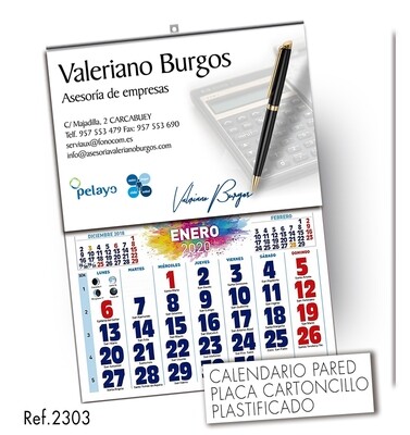Calendario Placa Personalizada 43.5 X 62.5 Calendario Placa Personalizada 43.5 X 62.5